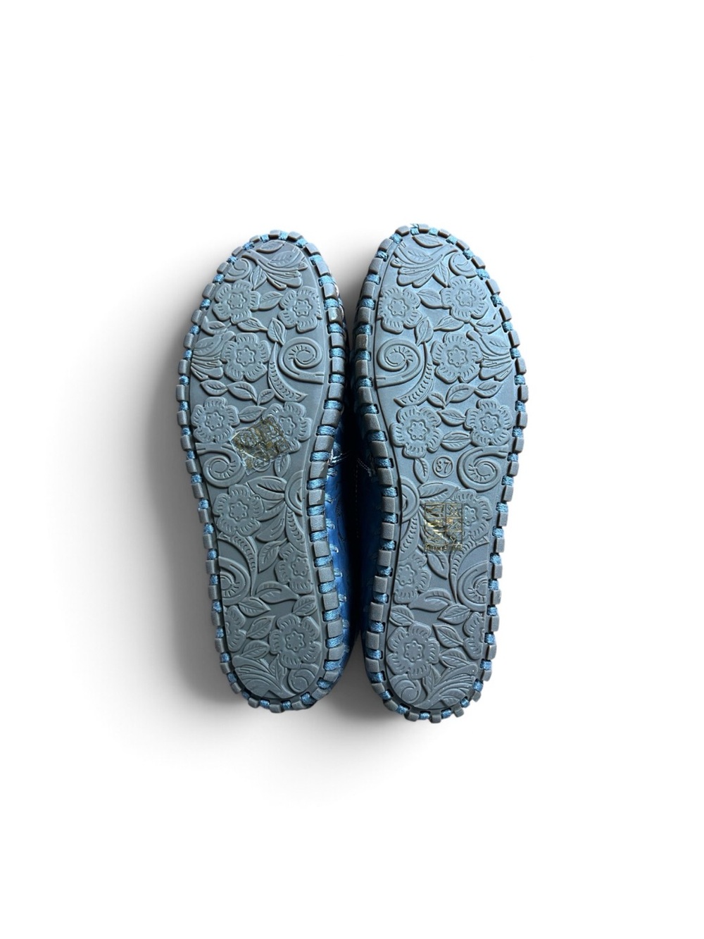 L’ARTISTE NEW Spring Step L'Artiste Modesty Blue Leather Floral Shoes Size 37 - Picture 10 of 11